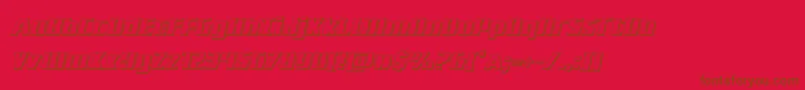 フォントSubadai3Dital – 赤い背景に茶色の文字