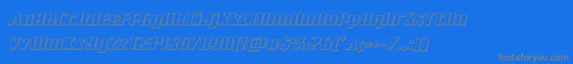 Subadai3Dital-fontti – harmaat kirjasimet sinisellä taustalla