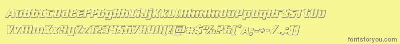 Subadai3Dital-Schriftart – Graue Schriften auf gelbem Hintergrund