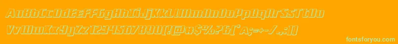 フォントSubadai3Dital – オレンジの背景に緑のフォント