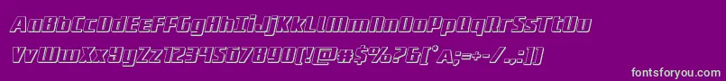 フォントSubadai3Dital – 紫の背景に緑のフォント