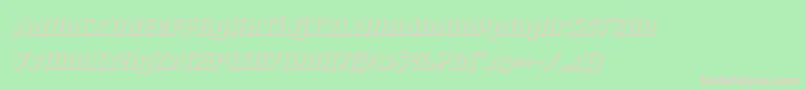 Subadai3Dital-fontti – vaaleanpunaiset fontit vihreällä taustalla