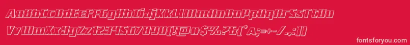 フォントSubadai3Dital – 赤い背景にピンクのフォント