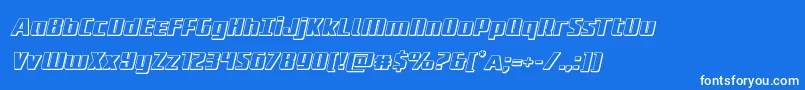 Subadai3Dital-Schriftart – Weiße Schriften auf blauem Hintergrund