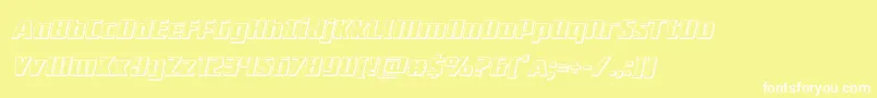 Subadai3Dital-Schriftart – Weiße Schriften auf gelbem Hintergrund
