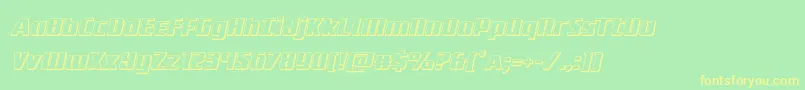 フォントSubadai3Dital – 黄色の文字が緑の背景にあります