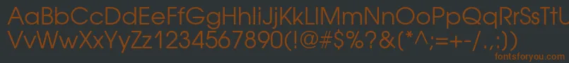 AvantgardegothiccBook Font – Brown Fonts on Black Background