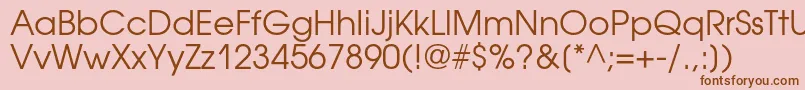 AvantgardegothiccBook Font – Brown Fonts on Pink Background