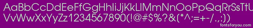 AvantgardegothiccBook Font – Green Fonts on Purple Background
