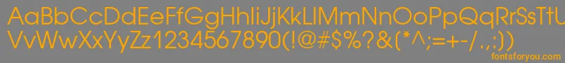 フォントAvantgardegothiccBook – オレンジの文字は灰色の背景にあります。