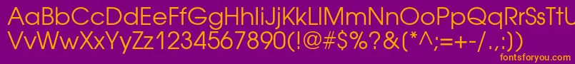 AvantgardegothiccBook Font – Orange Fonts on Purple Background