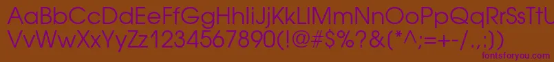 AvantgardegothiccBook Font – Purple Fonts on Brown Background