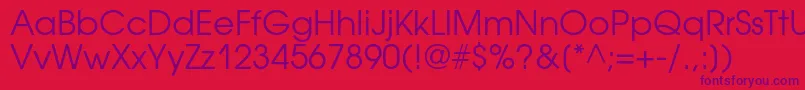 AvantgardegothiccBook Font – Purple Fonts on Red Background