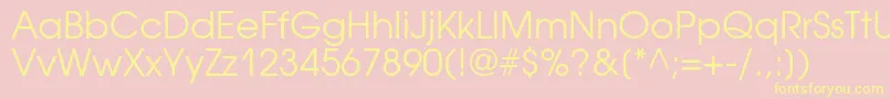 AvantgardegothiccBook-Schriftart – Gelbe Schriften auf rosa Hintergrund