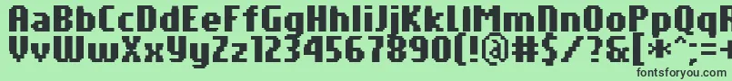 フォントPfTempestaSevenCompressedBold – 緑の背景に黒い文字