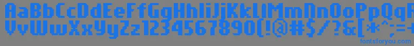 PfTempestaSevenCompressedBold-fontti – siniset fontit harmaalla taustalla