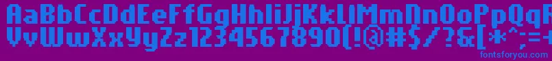 PfTempestaSevenCompressedBold-Schriftart – Blaue Schriften auf violettem Hintergrund