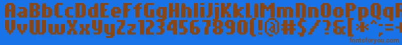 PfTempestaSevenCompressedBold Font – Brown Fonts on Blue Background