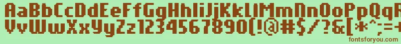 Шрифт PfTempestaSevenCompressedBold – коричневые шрифты на зелёном фоне