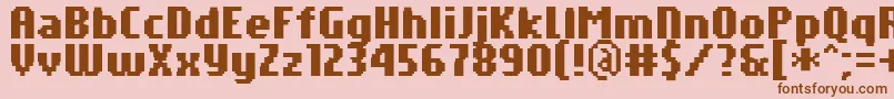 Шрифт PfTempestaSevenCompressedBold – коричневые шрифты на розовом фоне
