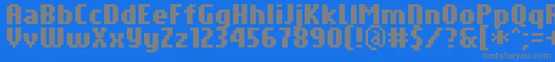 PfTempestaSevenCompressedBold-Schriftart – Graue Schriften auf blauem Hintergrund