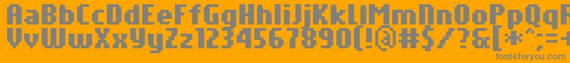 Czcionka PfTempestaSevenCompressedBold – szare czcionki na pomarańczowym tle