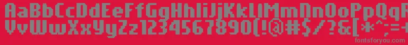 PfTempestaSevenCompressedBold Font – Gray Fonts on Red Background