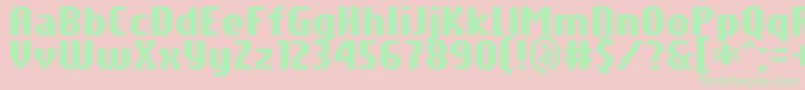 PfTempestaSevenCompressedBold-Schriftart – Grüne Schriften auf rosa Hintergrund