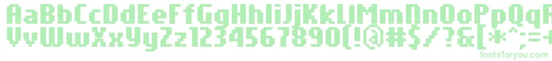 フォントPfTempestaSevenCompressedBold – 白い背景に緑のフォント