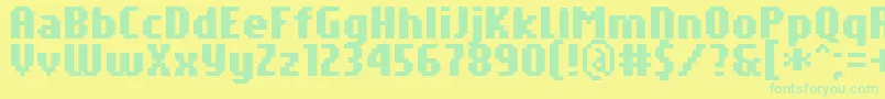 PfTempestaSevenCompressedBold Font – Green Fonts on Yellow Background