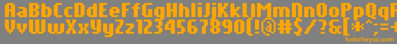 PfTempestaSevenCompressedBold Font – Orange Fonts on Gray Background