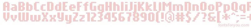 PfTempestaSevenCompressedBold-fontti – vaaleanpunaiset fontit valkoisella taustalla