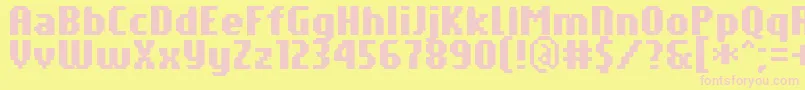 PfTempestaSevenCompressedBold Font – Pink Fonts on Yellow Background