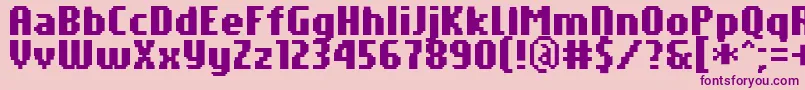 PfTempestaSevenCompressedBold-Schriftart – Violette Schriften auf rosa Hintergrund
