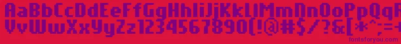 PfTempestaSevenCompressedBold Font – Purple Fonts on Red Background
