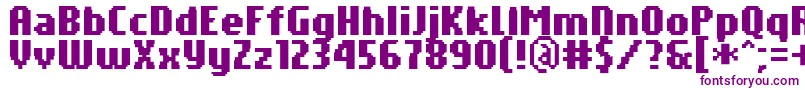 Czcionka PfTempestaSevenCompressedBold – fioletowe czcionki na białym tle
