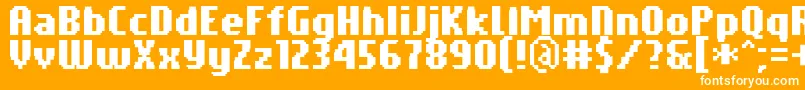 フォントPfTempestaSevenCompressedBold – オレンジの背景に白い文字
