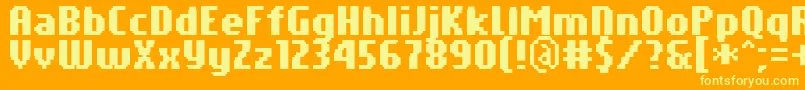 PfTempestaSevenCompressedBold Font – Yellow Fonts on Orange Background
