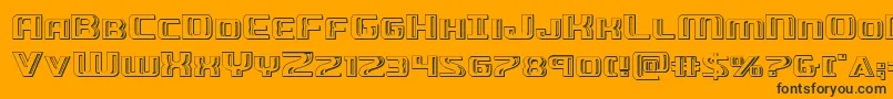 Greasegunchrome-Schriftart – Schwarze Schriften auf orangefarbenem Hintergrund