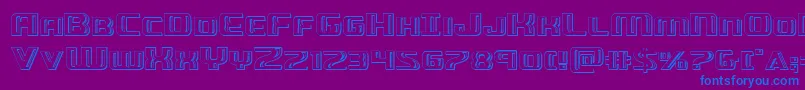 Greasegunchrome Font – Blue Fonts on Purple Background