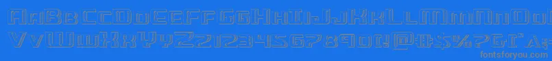 Greasegunchrome Font – Gray Fonts on Blue Background