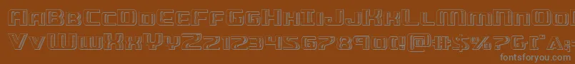 Greasegunchrome-Schriftart – Graue Schriften auf braunem Hintergrund