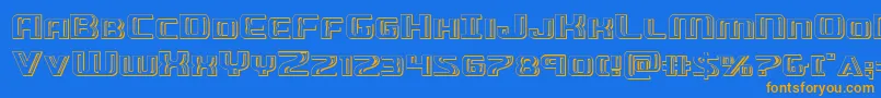 Greasegunchrome Font – Orange Fonts on Blue Background