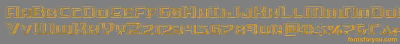 Greasegunchrome-Schriftart – Orangefarbene Schriften auf grauem Hintergrund