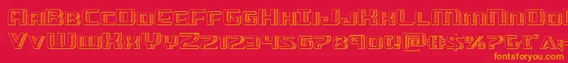 Greasegunchrome Font – Orange Fonts on Red Background