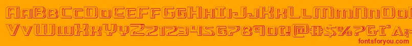 Greasegunchrome-Schriftart – Rote Schriften auf orangefarbenem Hintergrund