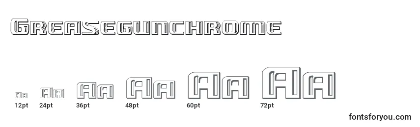 Размеры шрифта Greasegunchrome