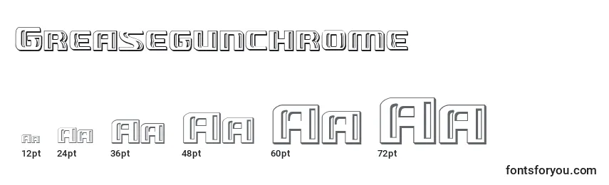 Größen der Schriftart Greasegunchrome