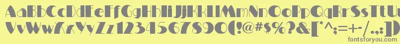 Miltonburlesquenf-Schriftart – Graue Schriften auf gelbem Hintergrund