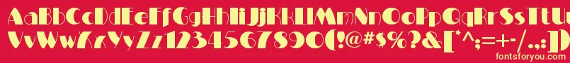 Miltonburlesquenf Font – Yellow Fonts on Red Background